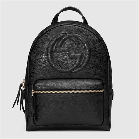 black gucci backpack with silver chain